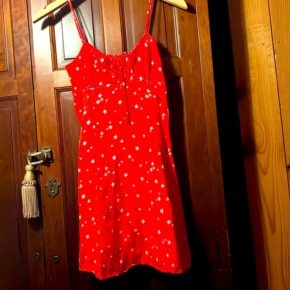 Zara NWOT Red/stars mini dress Size 2